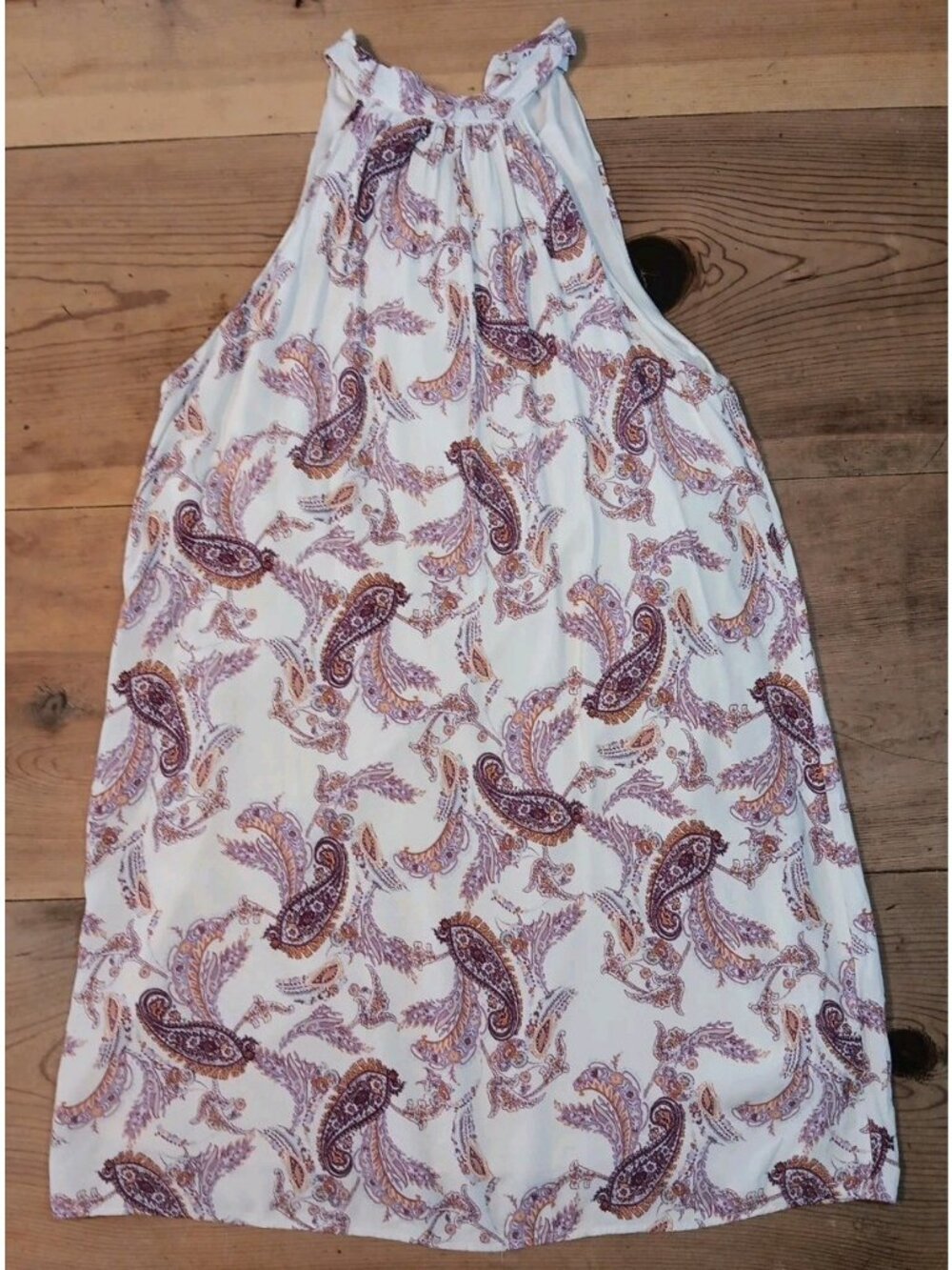 ANDREE By Unit Halter Mini Dress Womens M Paisley Boho Floral Sleeveless Pink